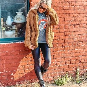 Cute brown camel teddy jacket!